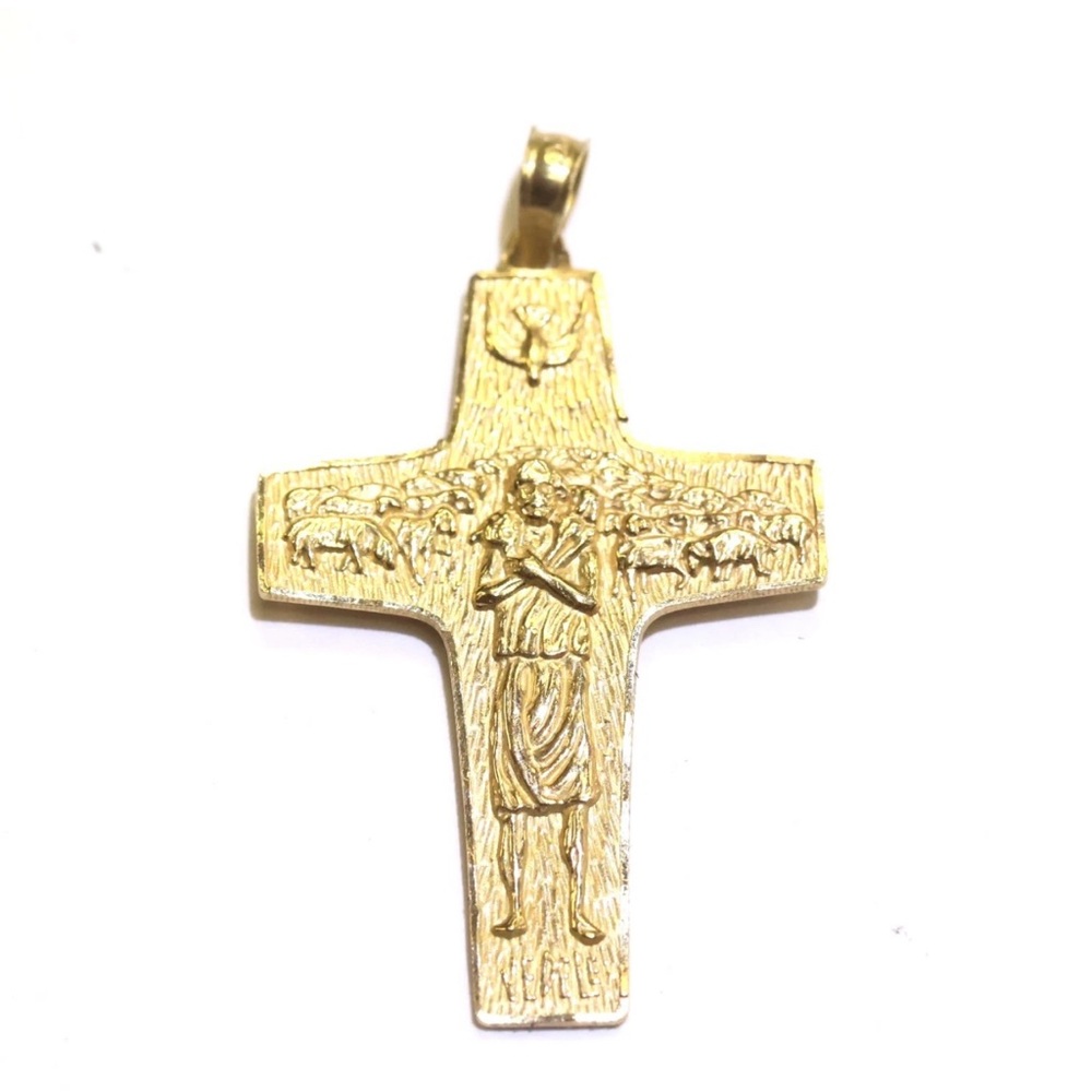Artisan 10K Gold Good Shepherd Cross Pendant